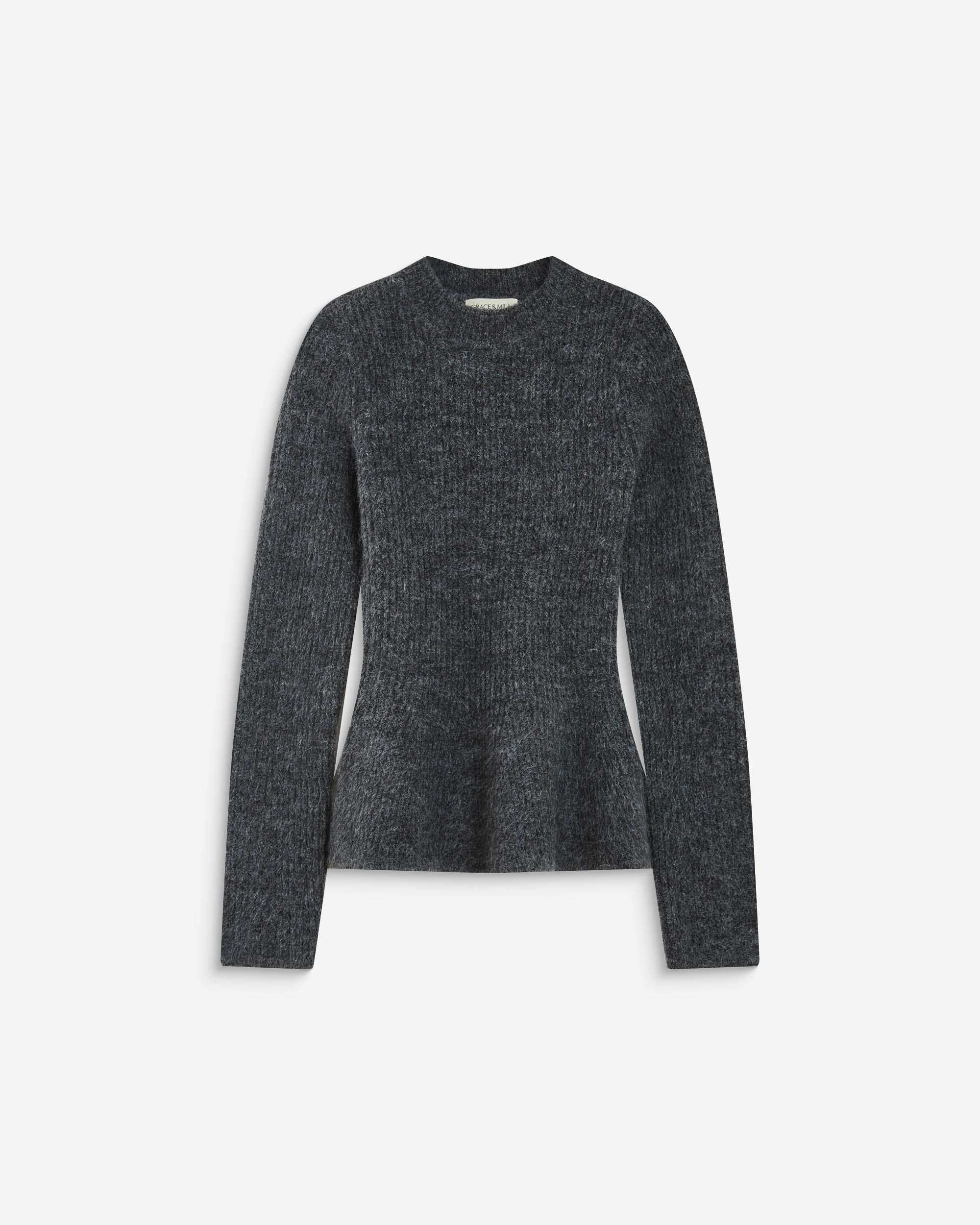 Peplum knit sweater anthracite Alvar