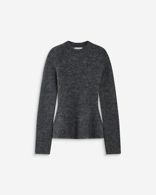 Peplum knit sweater anthracite Alvar