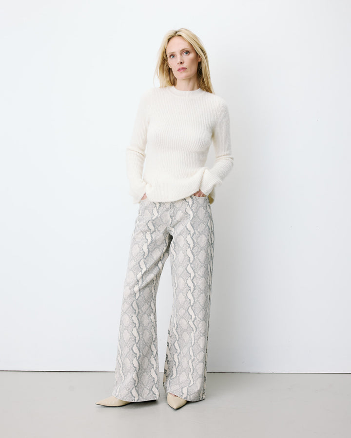 Peplum knit sweater ecru Alvar