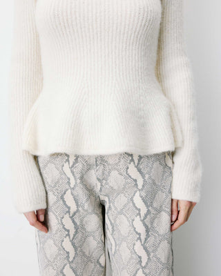 Peplum knit sweater ecru Alvar