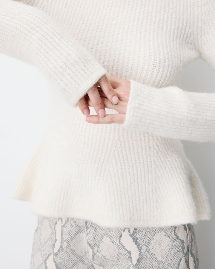 Peplum knit sweater ecru Alvar