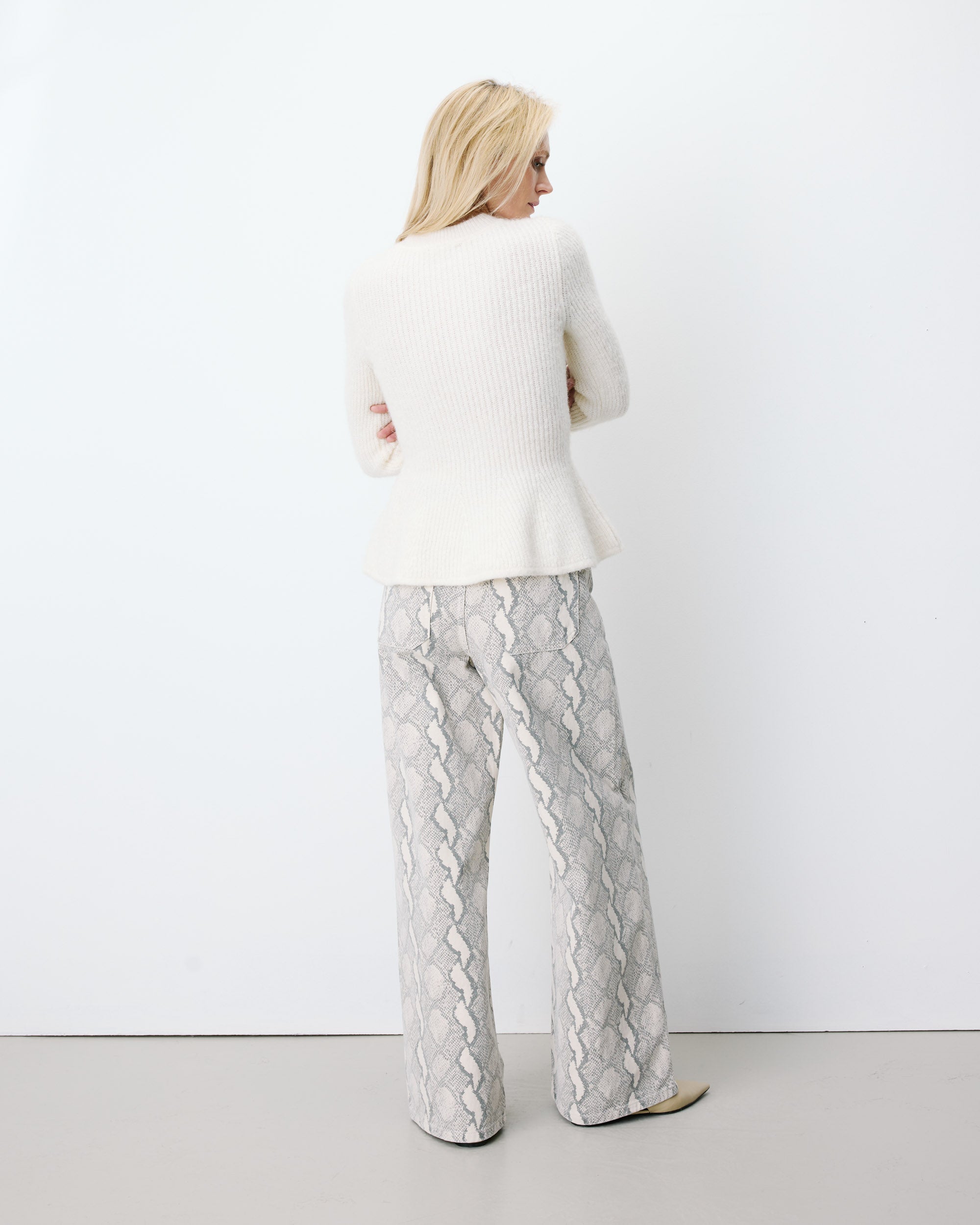 Peplum knit sweater ecru Alvar