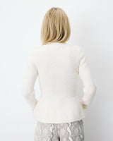 Peplum knit sweater ecru Alvar