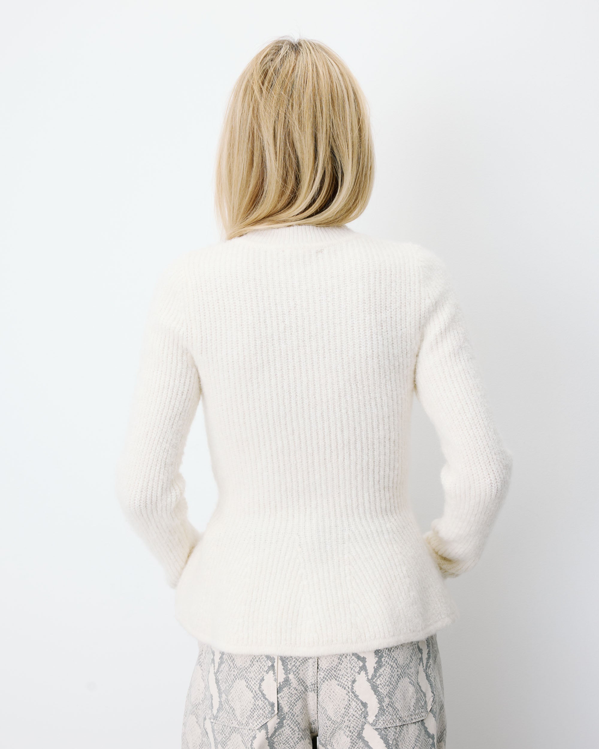 Peplum knit sweater ecru Alvar
