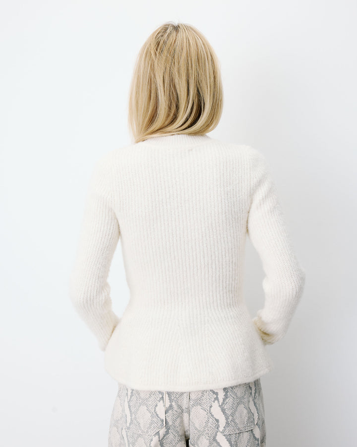 Peplum knit sweater ecru Alvar