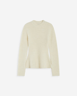 Peplum knit sweater ecru Alvar
