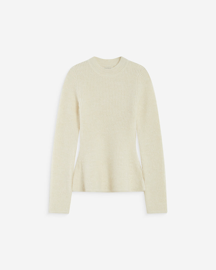 Peplum knit sweater ecru Alvar