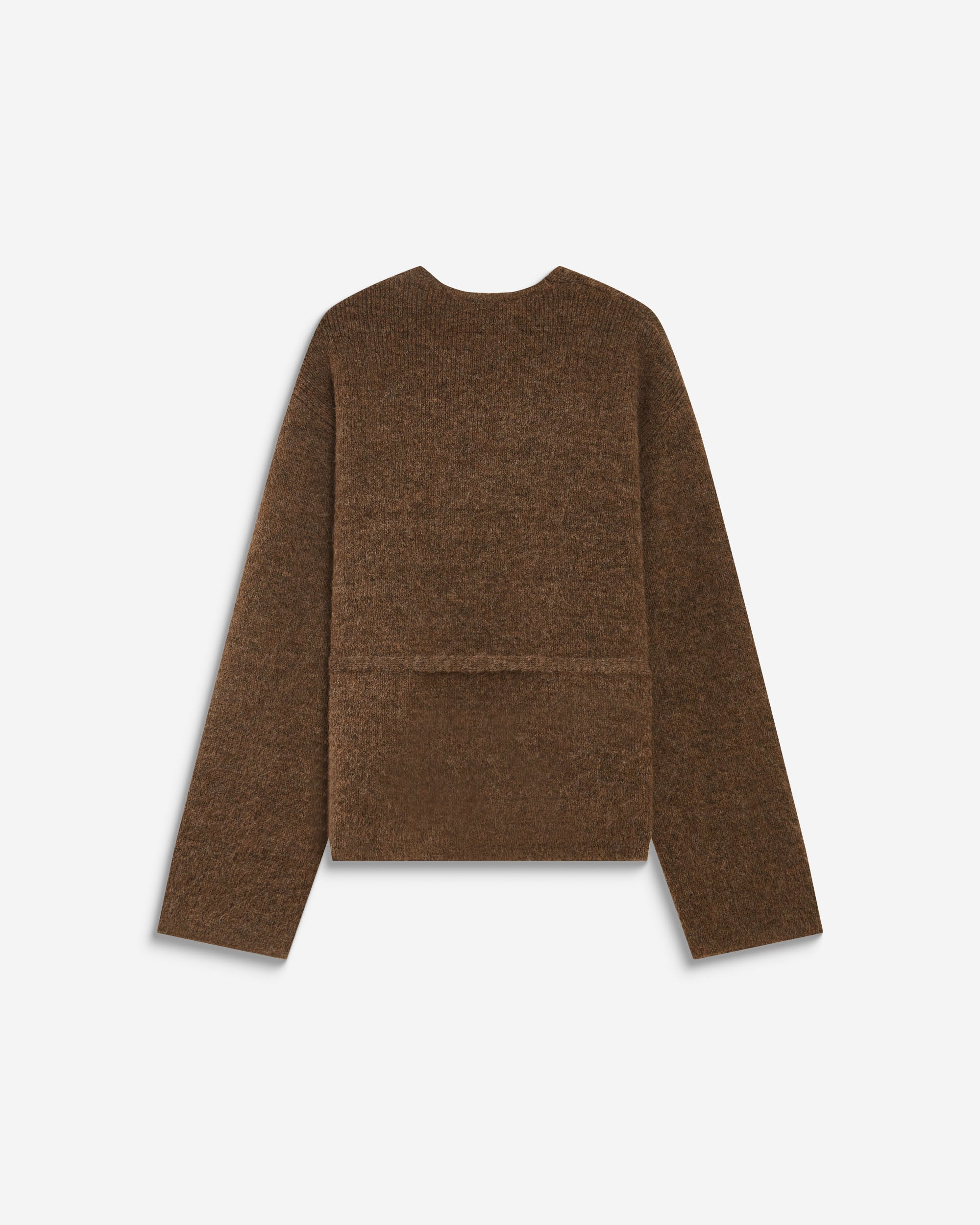 Cardigan cache-cœur nouable en maille chocolat Anior
