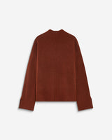 Pull large en maille jersey col montant terracotta Adelice
