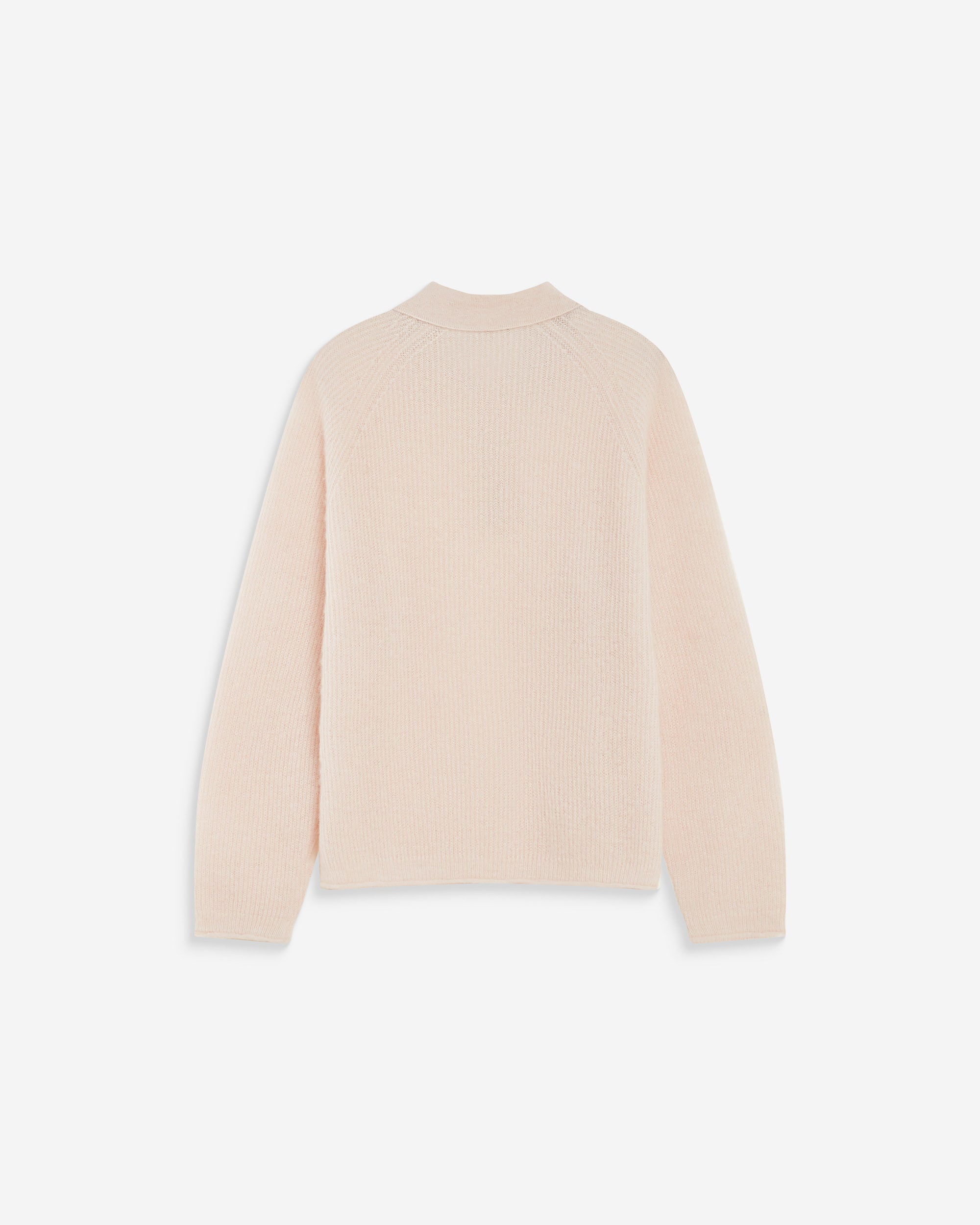 Textured knit polo sweater nude Alevan