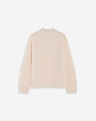 Textured knit polo sweater nude Alevan