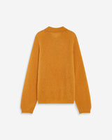 Textured knit polo sweater ocre Alevan