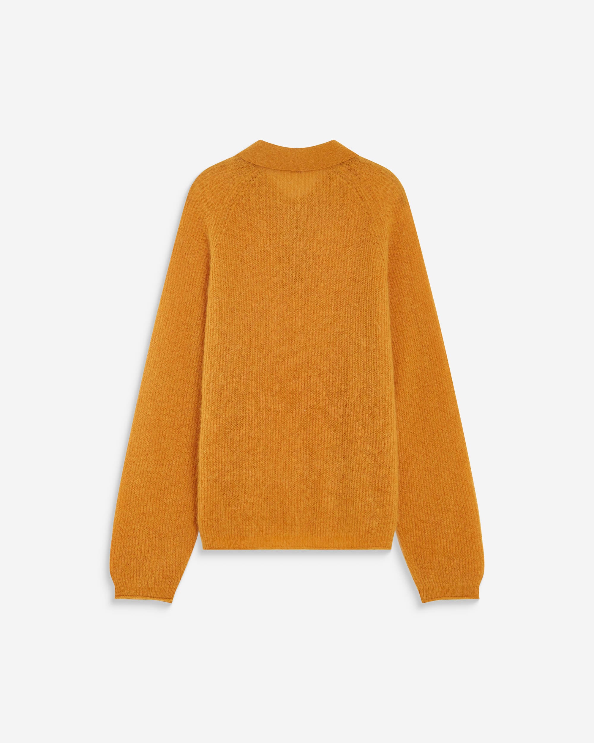 Textured knit polo sweater ocre Alevan
