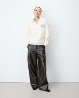 Oversized polo sweatshirt ecru Archibald