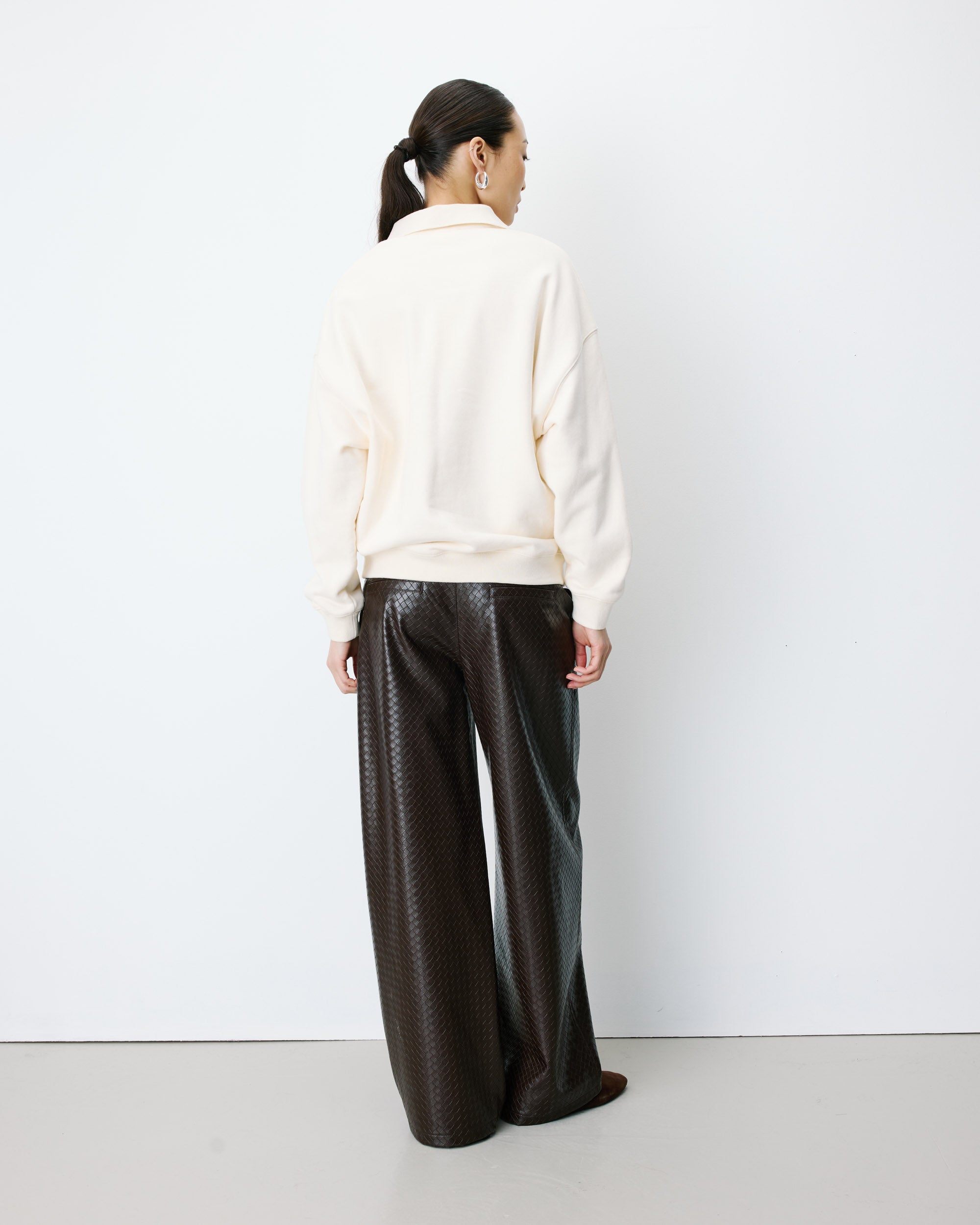 Oversized polo sweatshirt ecru Archibald
