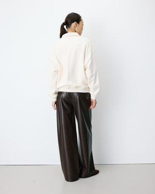 Oversized polo sweatshirt ecru Archibald