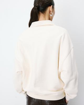Oversized polo sweatshirt ecru Archibald