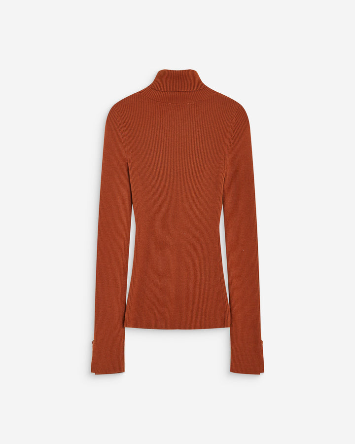Jersey ajustado cuello alto coffee Alfred