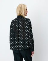 Blusa de manga larga con lazo pois Angelica