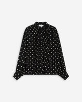 Blusa de manga larga con lazo pois Angelica