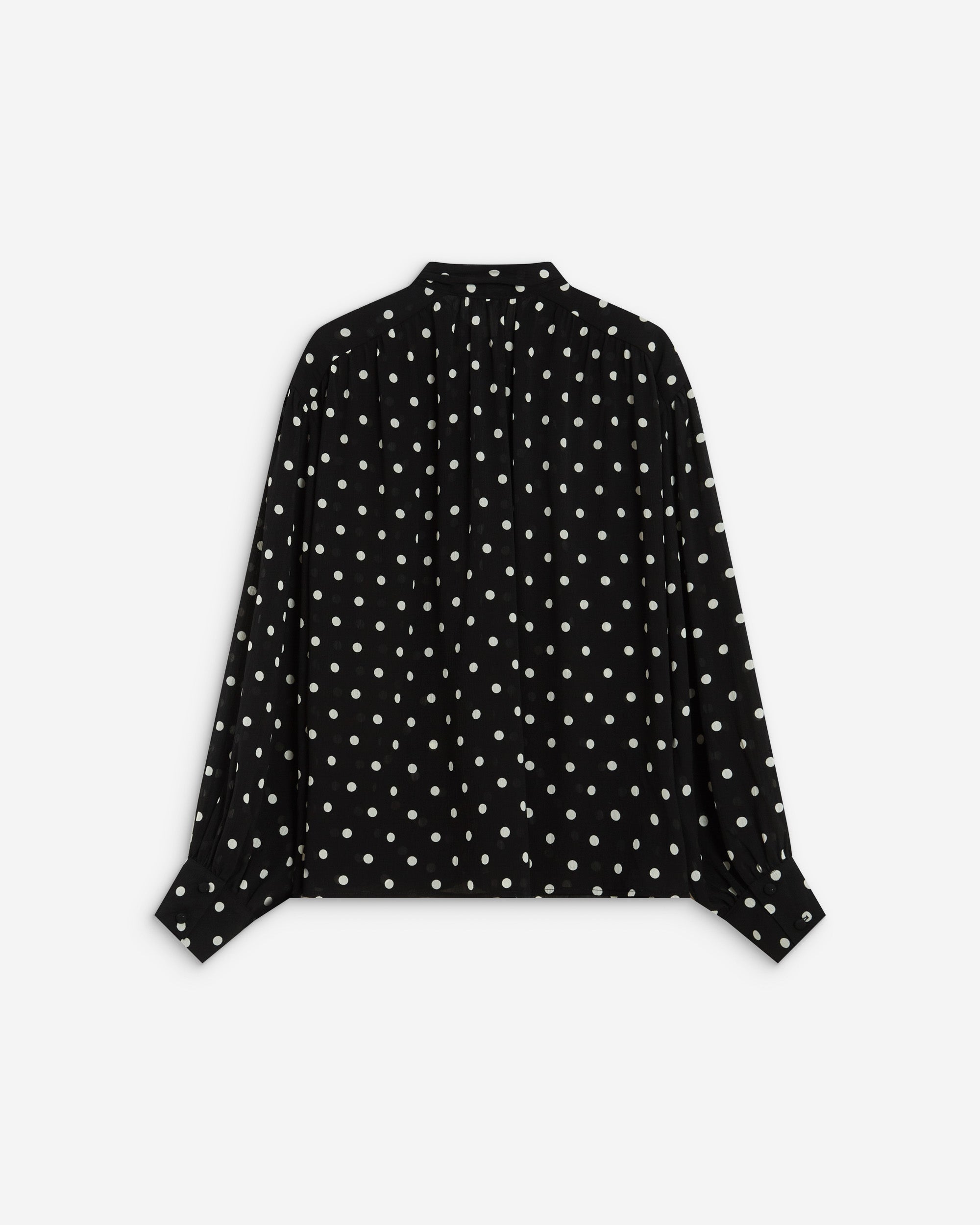 Blusa de manga larga con lazo pois Angelica