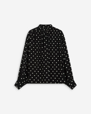 Blusa de manga larga con lazo pois Angelica