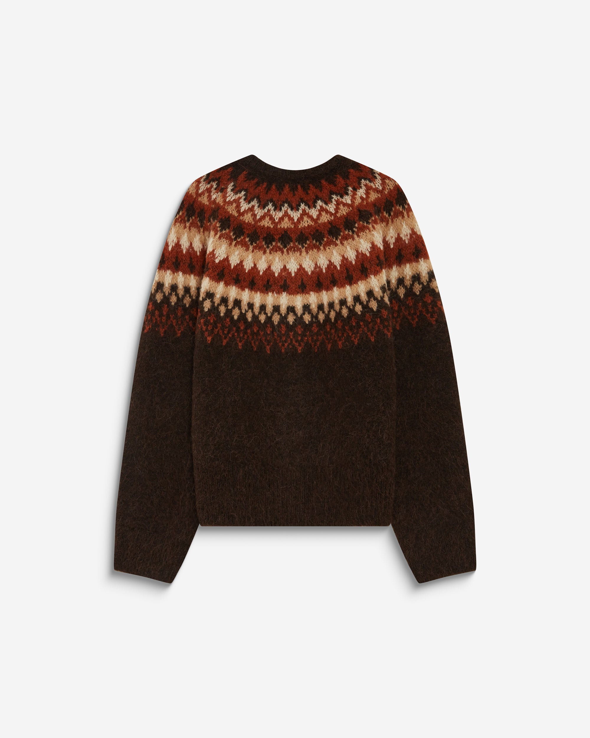 Cardigan en maille jacquard boutonné chocolat Alekio