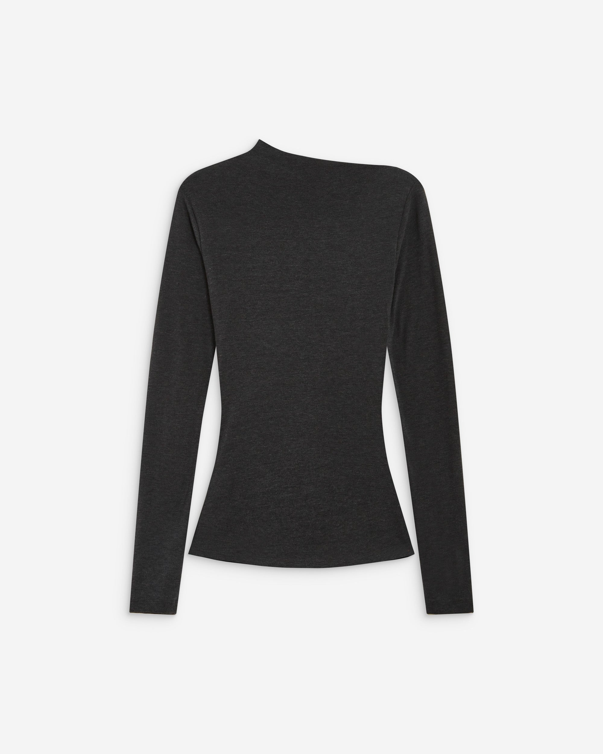 Top drapé asymétrique manches longues anthracite Aurygny