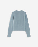 Cardigan doux col rond boutonné bleuet Aleron