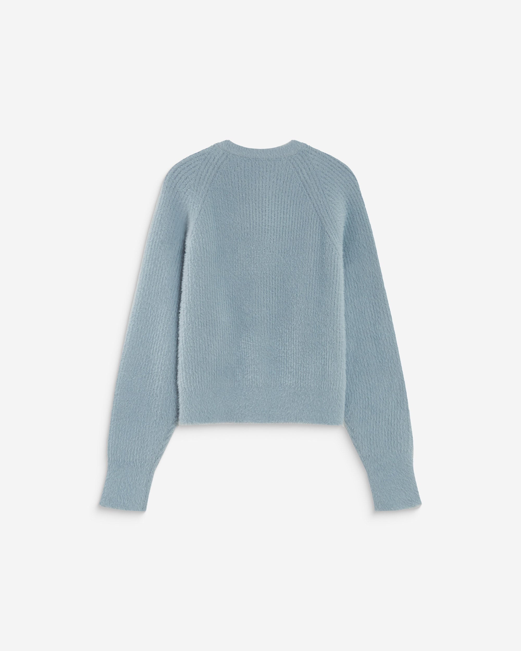 Cardigan doux col rond boutonné bleuet Aleron