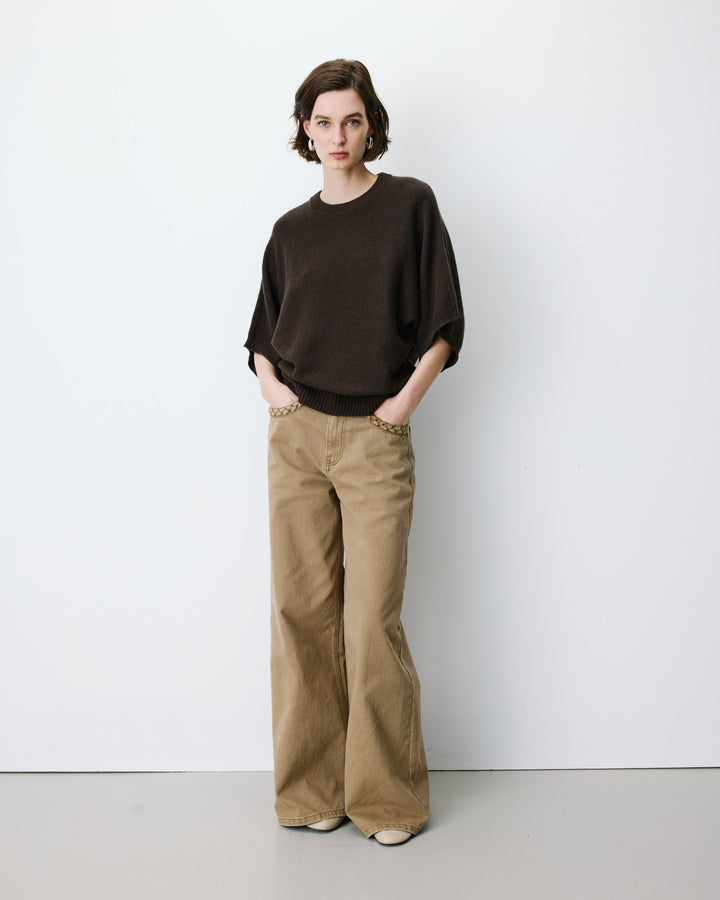 Kimono sleeve sweater chocolat Almus