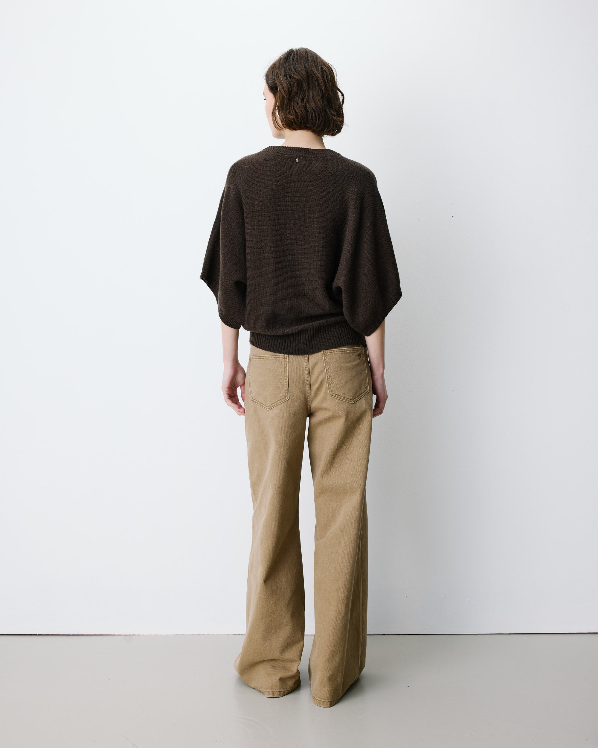 Kimono sleeve sweater chocolat Almus