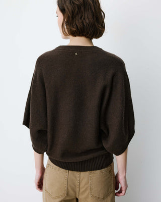 Kimono sleeve sweater chocolat Almus