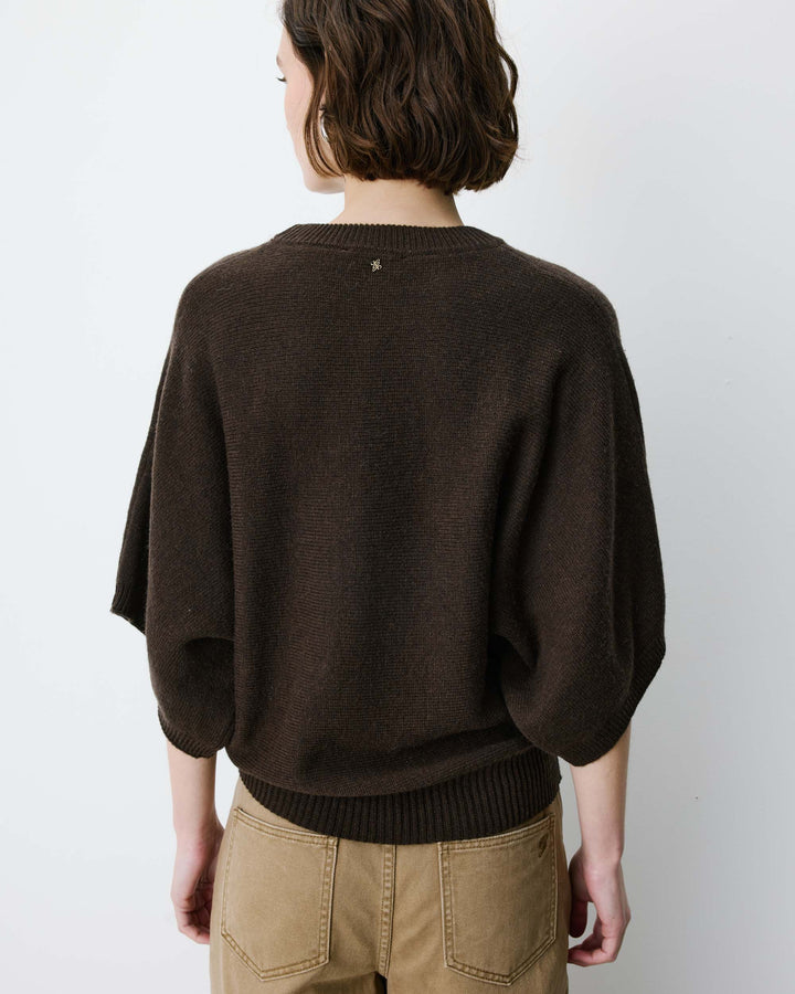 Kimono sleeve sweater chocolat Almus