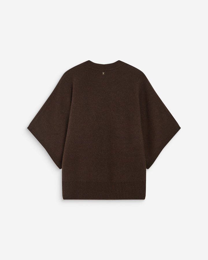 Kimono sleeve sweater chocolat Almus