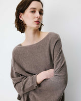 Jersey poncho cuello barco taupe Adela