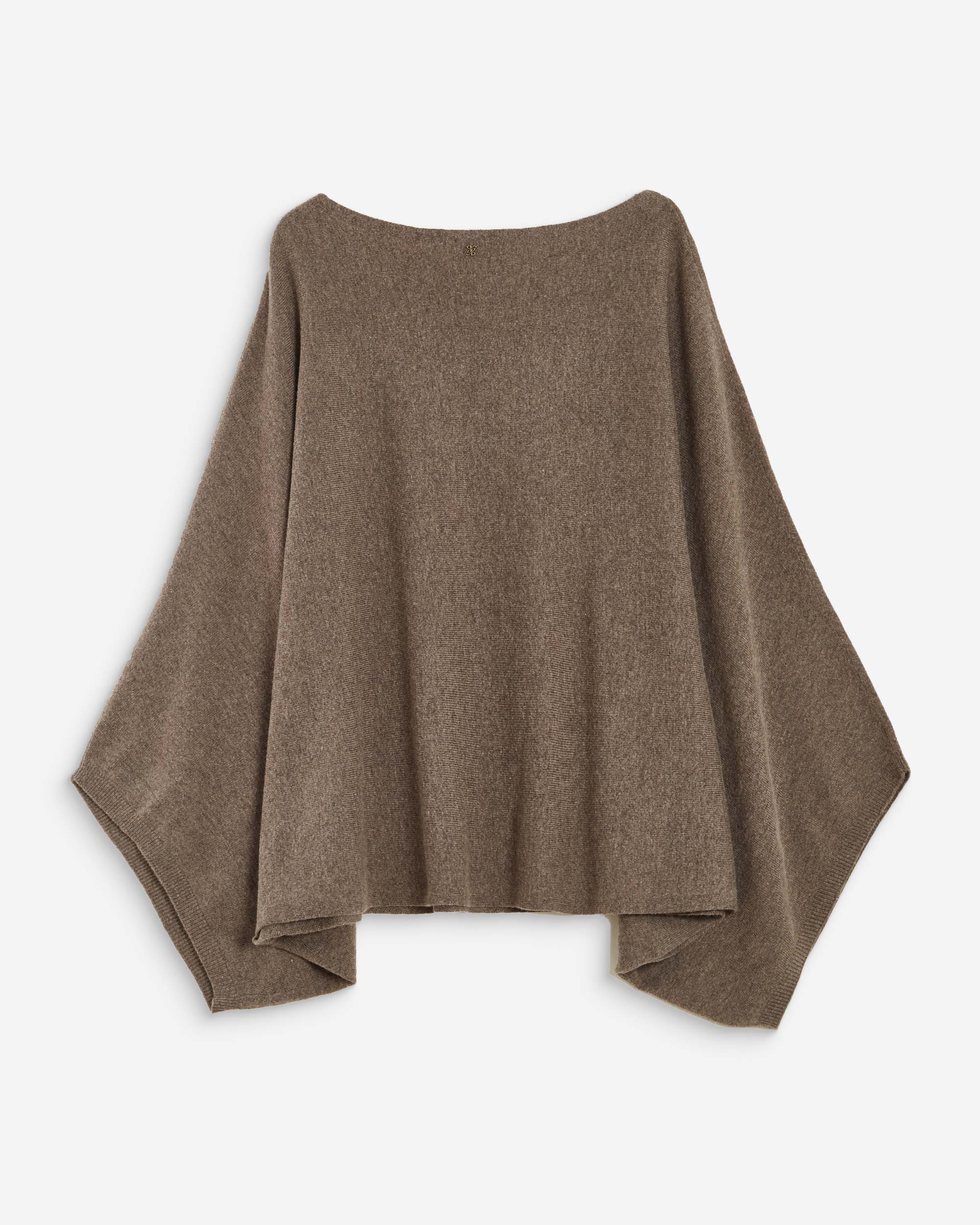 Jersey poncho cuello barco taupe Adela
