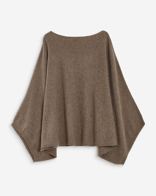 Jersey poncho cuello barco taupe Adela
