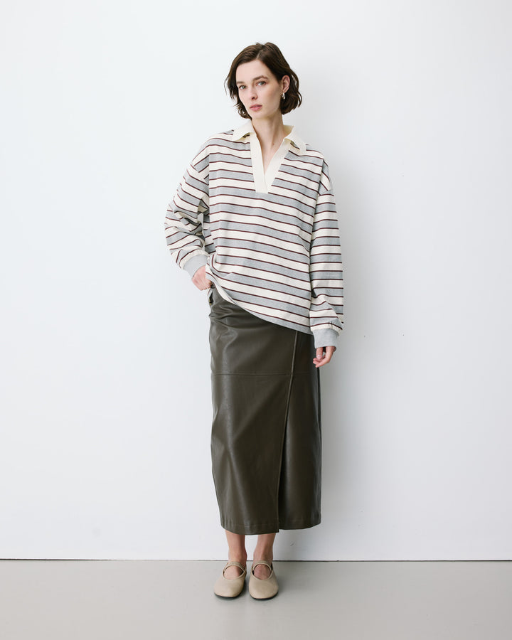 Polo oversize a rayas gris Aron