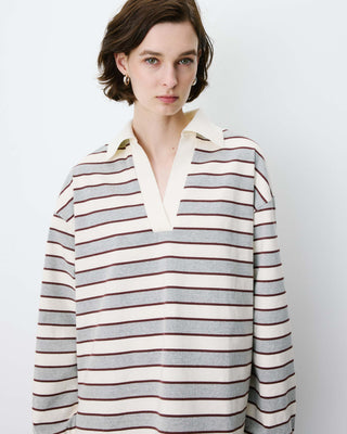 Polo oversize a rayas gris Aron