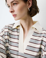 Polo oversize a rayas gris Aron