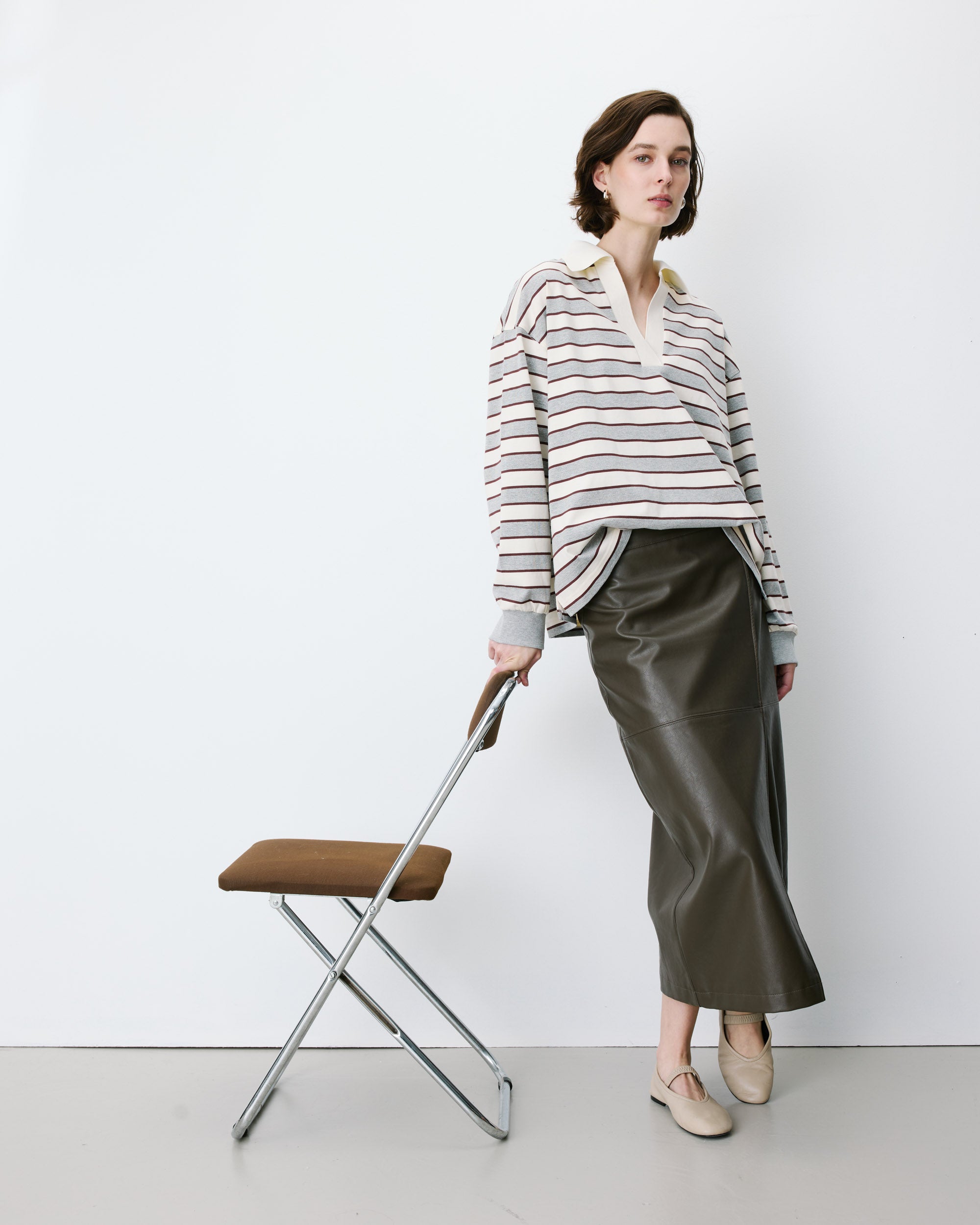 Polo oversize a rayas gris Aron
