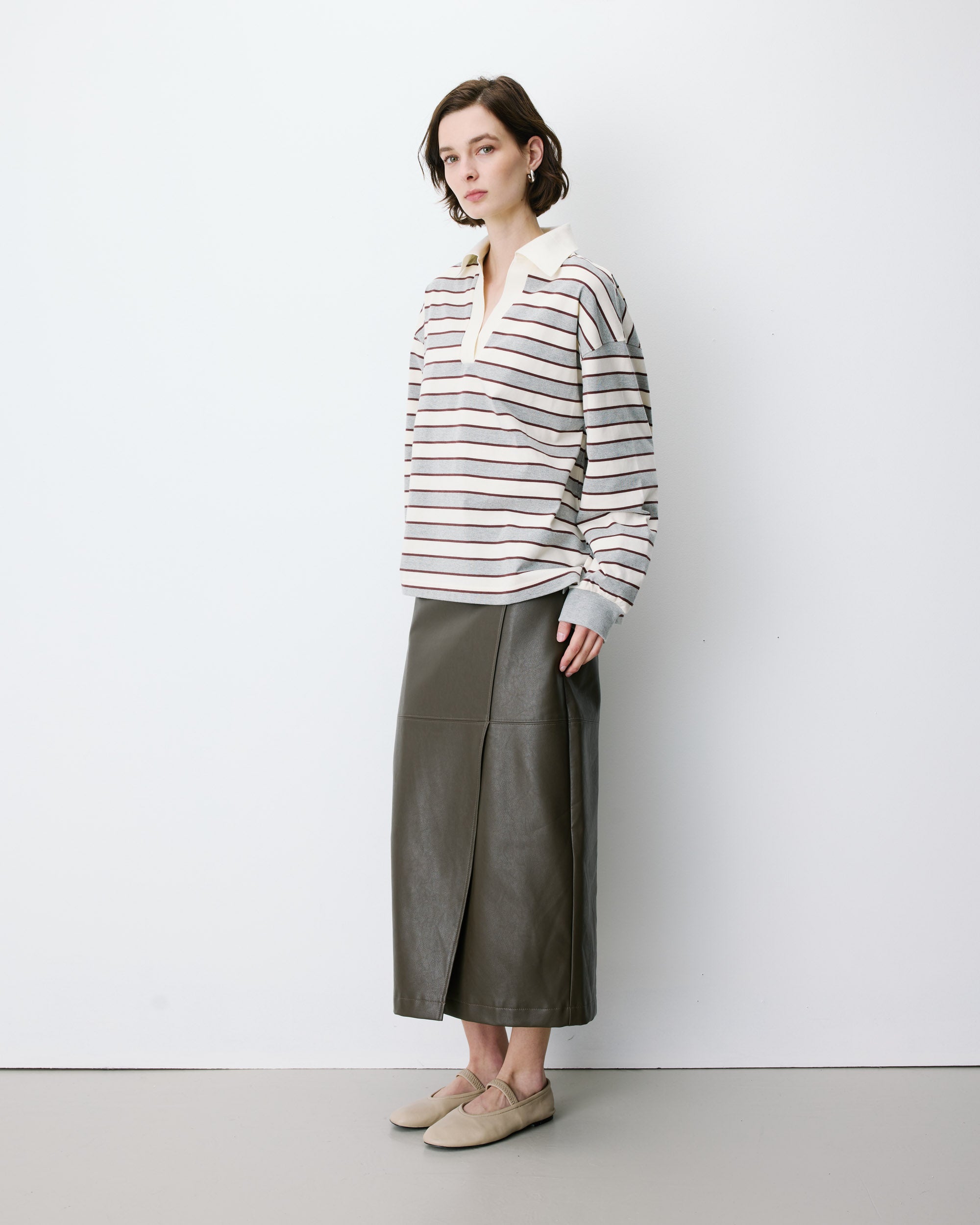 Polo oversize a rayas gris Aron