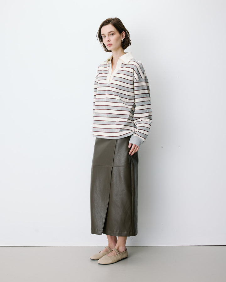 Polo oversize a rayas gris Aron