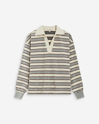 Polo oversize a rayas gris Aron