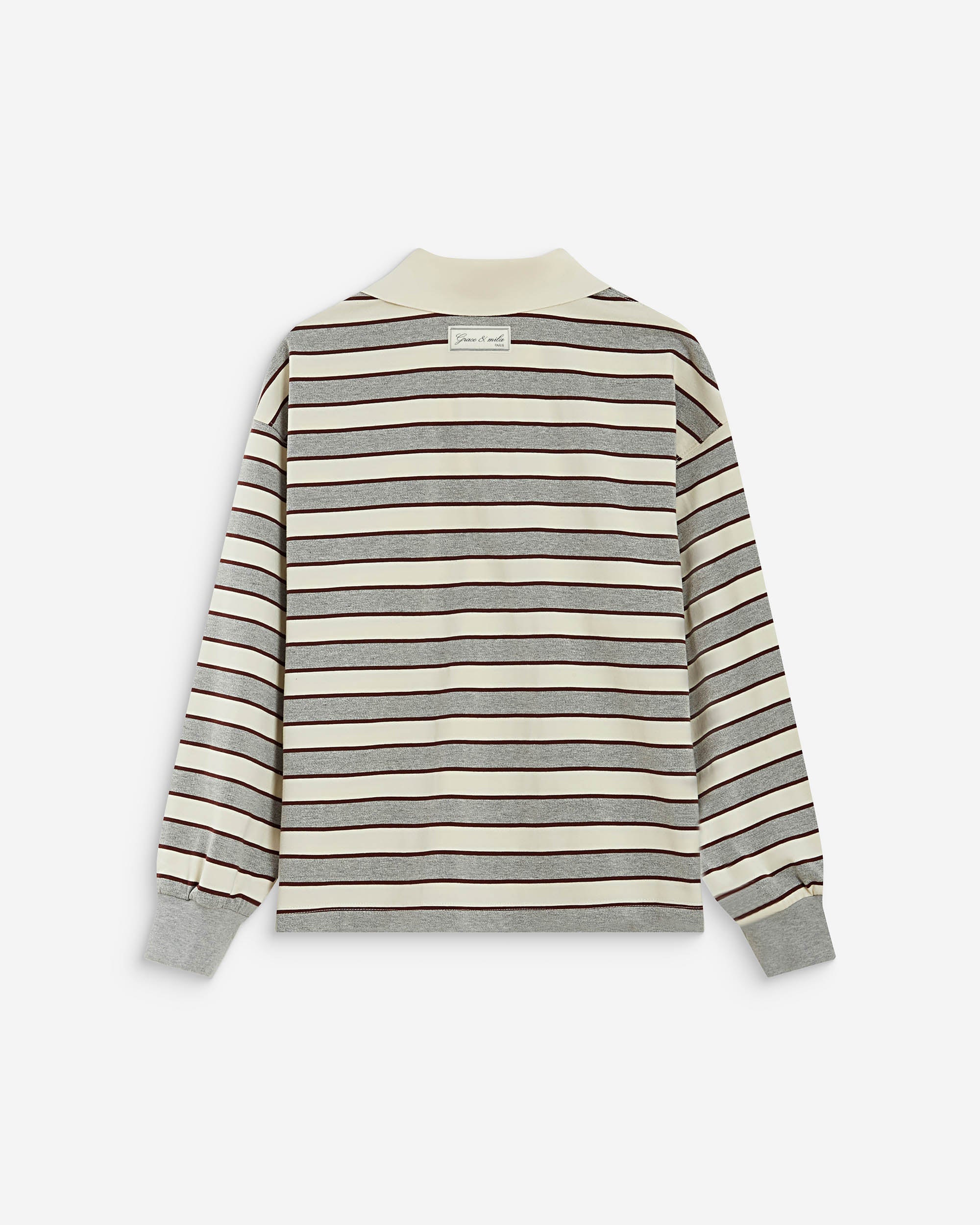 Polo oversize a rayas gris Aron