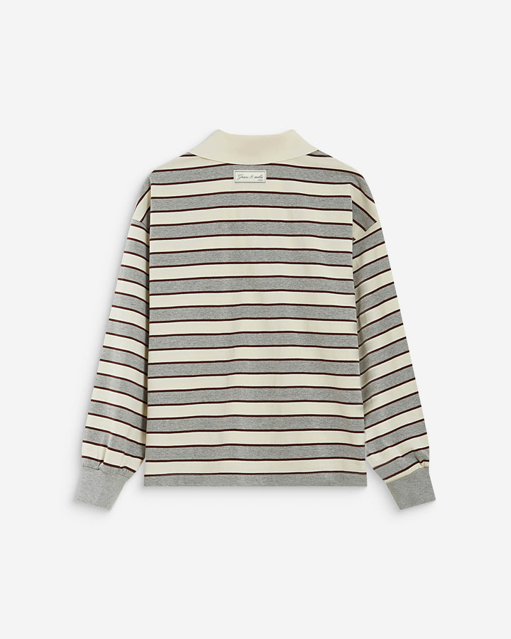 Polo oversize a rayas gris Aron