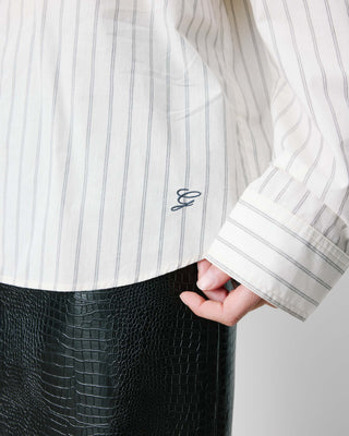 Camisa con corbata ecru Athena