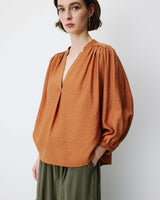 Blusa mangas abullonadas camel Auriane