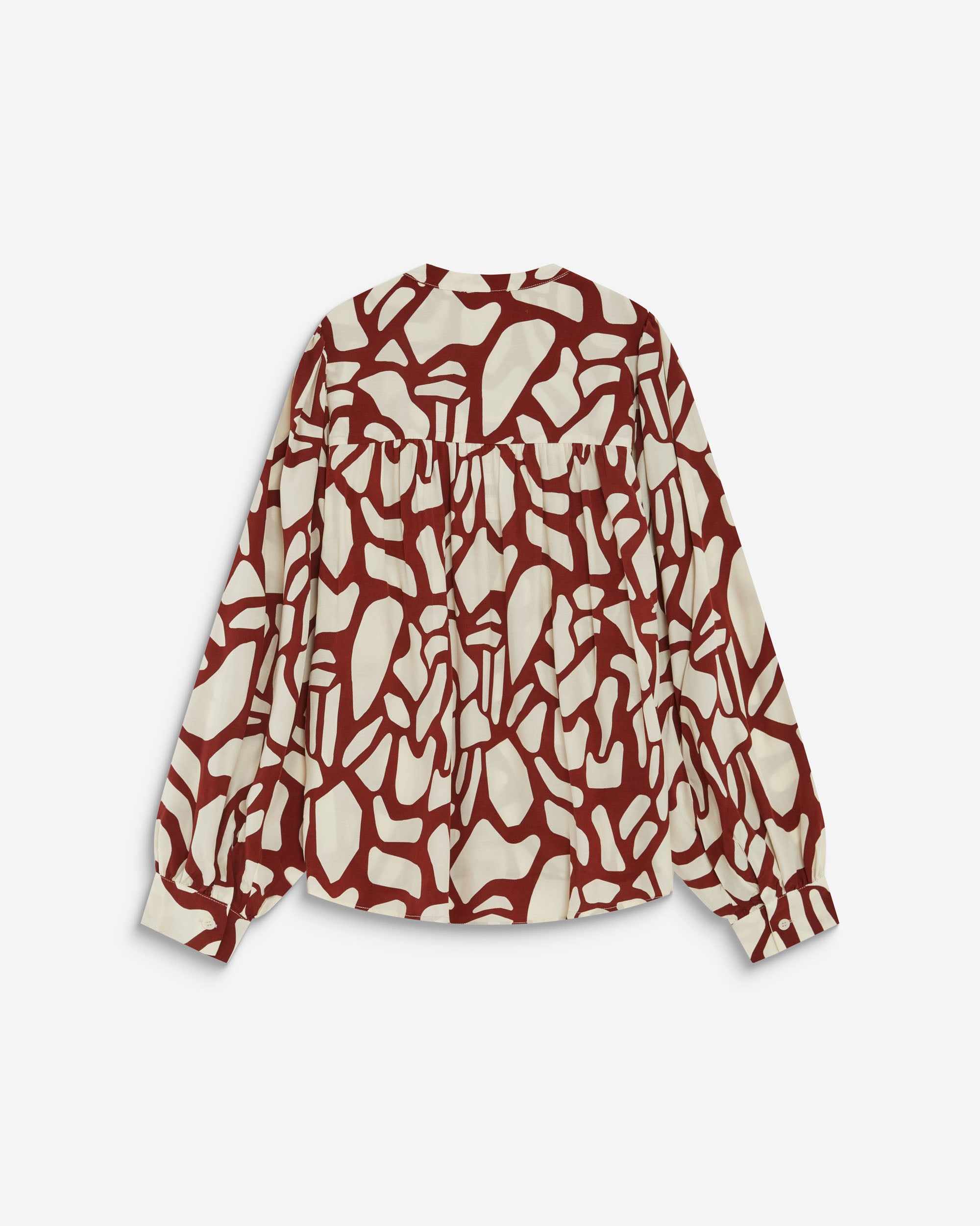 Blouse col V à imprimé géométrique terracotta Ambrine